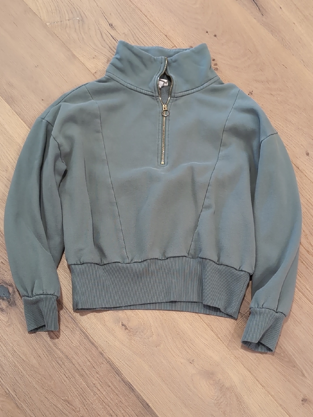 A New Day Sage Green Half-Zip Sweatshirt